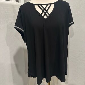 Madison Black top with Crisscross design